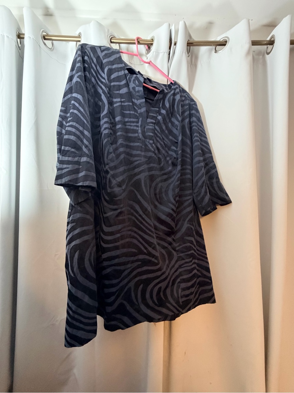 Ulla Popken Black & Gray Striped Tunic